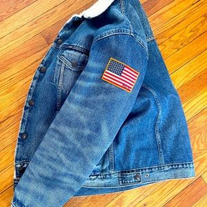 Jacket denim for men size large